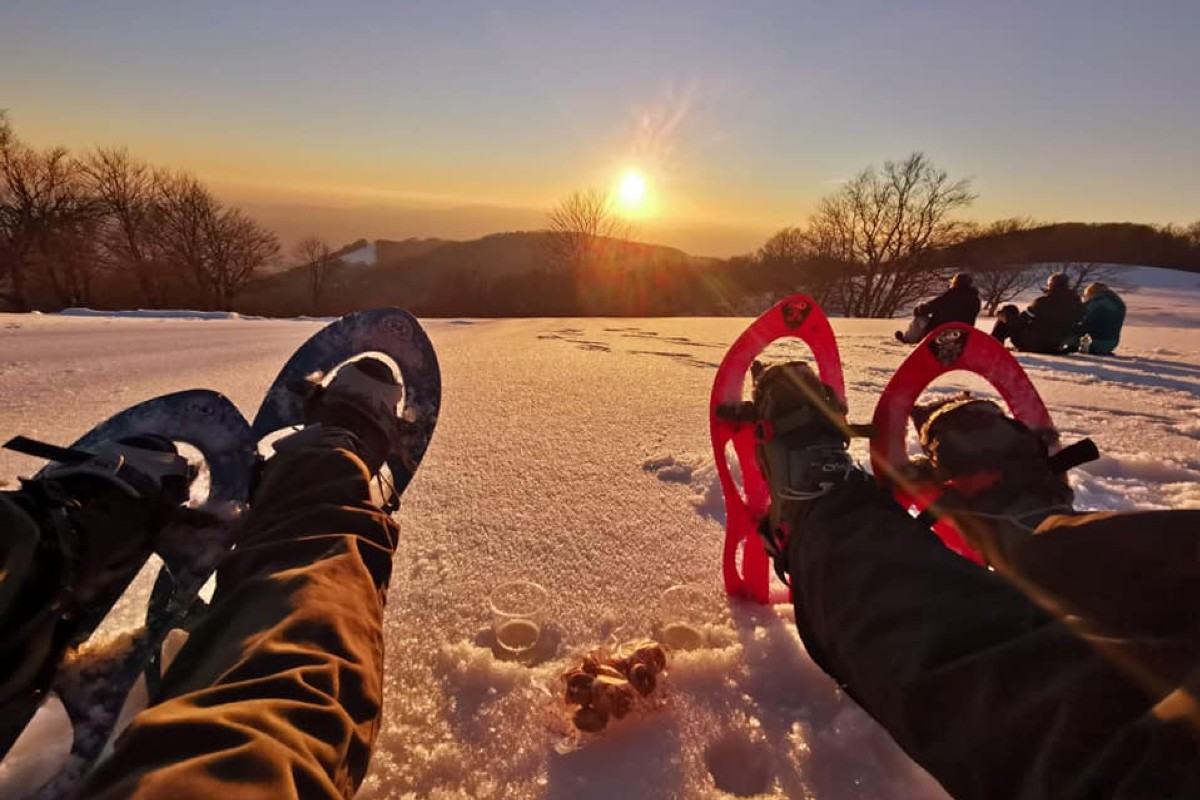 ciaspolata al tramonto